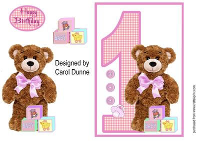 Birthday Bear (girl) 1 Year Old