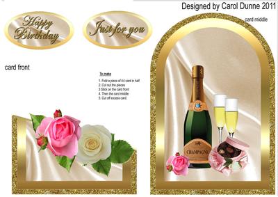 Birthday Cutaway Roses and Champagne