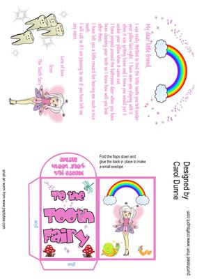 Tooth Fairy Letter & Envelope (pink)