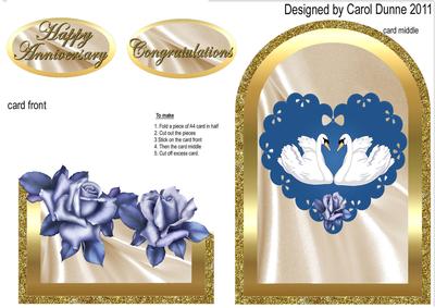 Anniversary Swans and Heart Cutaway