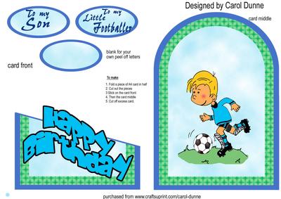 Football Cutaway Birthday Card
