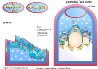Happy Penguins Cutaway Card