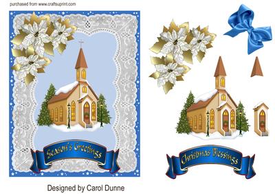 Old Lace with Church Decoupage