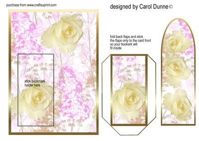 Cream and Pink Floral Bookmark Card