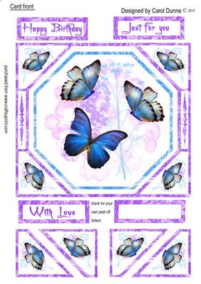 Blue Butterflies Card Front