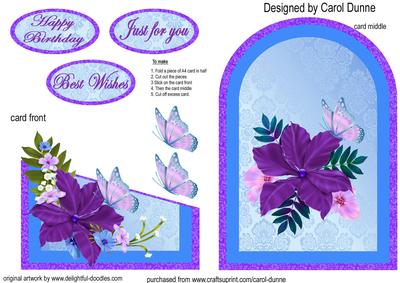 Cutaway Clematis with Buttterflies