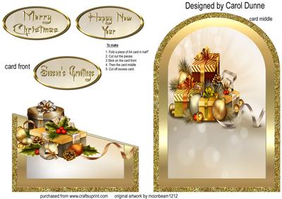 Christmas Cutaway - Gold Parcels