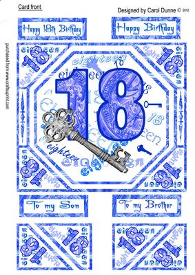 Card Front - 18 Blue