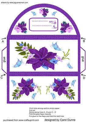 Money Wallet - Clematis and Butterflies