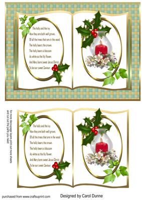 Holly and Ivy Book Card Front