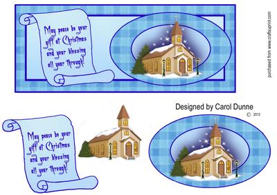 Christmas Church with Scroll Dl