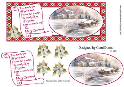 Dl Christmas Scene with Sleigh-red