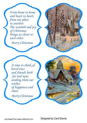 Christmas Scenes with Verses - Blue
