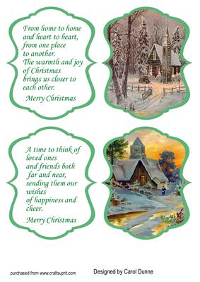 Christmas Scenes with Verses - Green