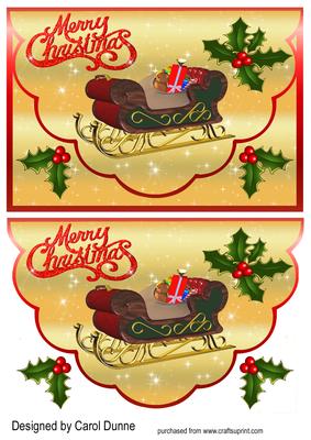 Sleigh Faux Envelope Card