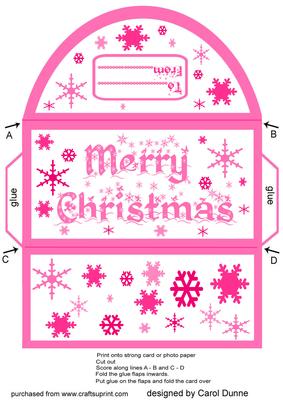 Money Wallet - Snowflakes(pink)