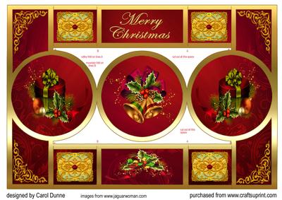 Christmas Circle Shutter - Red and Gold