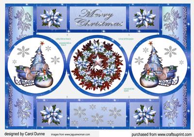 Christmas Circle Shutter- Blue and Silver
