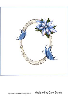 Christmas Insert- Butterflies and Poinsettias