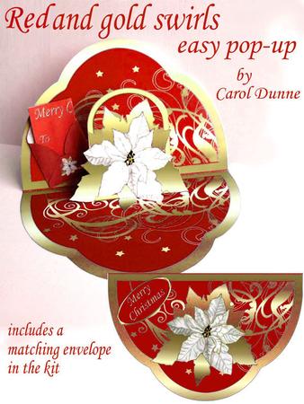Red & Gold Swirls with Poinsettia