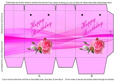 Pink Swirls and Rose Gift Bag