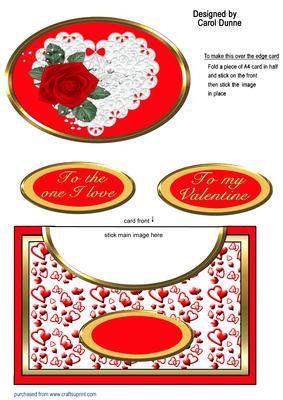 White Lace Heart Over the Edge Valentine