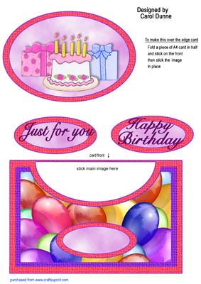 Birthday Balloons -pink Over the Edge