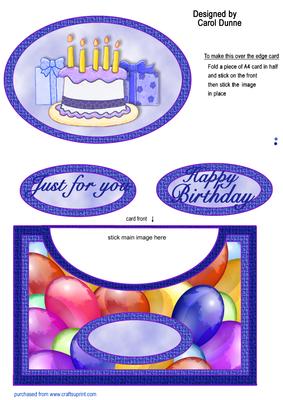 Birthday Balloons -blue Over the Edge
