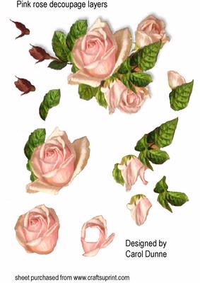 Pink Rose Decoupage