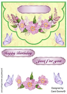 Faux Envelope Pale Green and Pinks