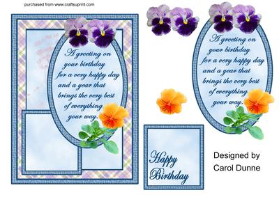 Pansy Quick Card with Verse