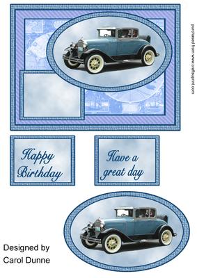 Old Blue Car Quick Card