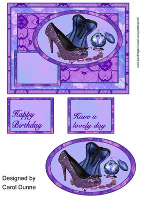 Purple Shoe and Corset Quick Card