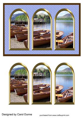 Three Arches Card - Lake District -blue Stripes