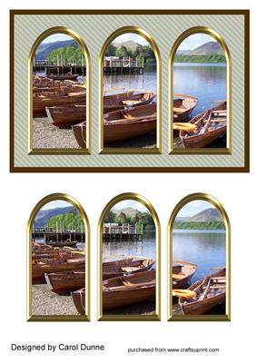 Three Arches Card - Lake District -grey Stripes