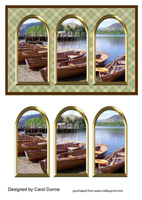 Three Arches Card - Lake District -green Check