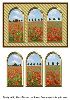 Three Arches Card - Poppy Field