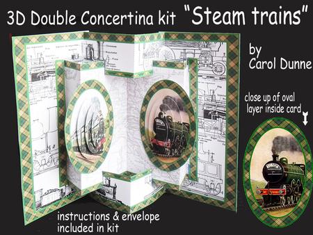 3D Double Concertina Pop-out "steam Trains"