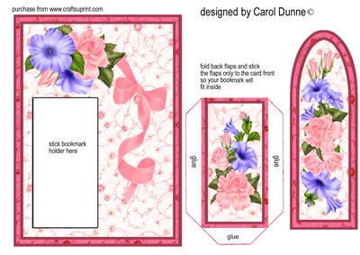 Bookmark Card - Petunias and Roses