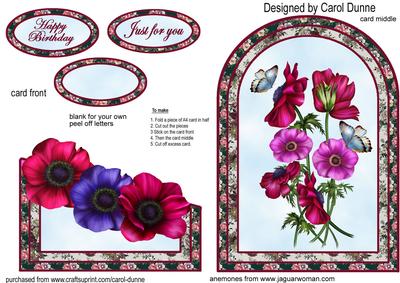 Anemones Cutaway Card