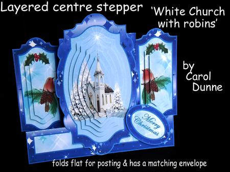 Layered Centre Stepper - White Church with Robins