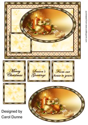 Gold Candles - Christmas Quick Card