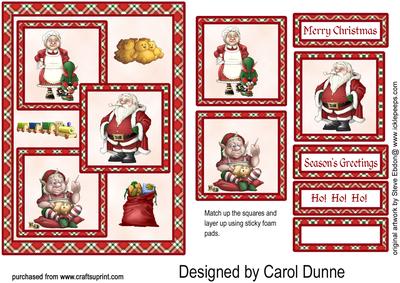 Three Squares - Christmas Santa