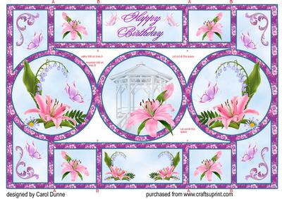 Gazebo and Pink Lilies Shutter Card