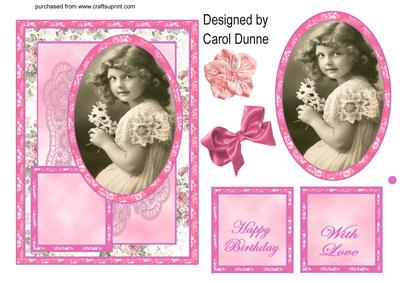 Vintage Girl Quick Card