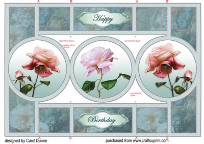 Pink Roses Shutter Card