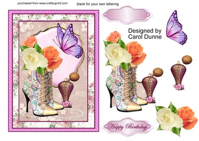 Boots and Roses Decoupage