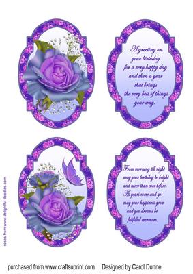 Blue Rose Toppers with Verses