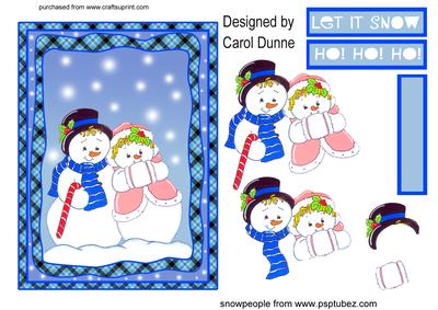 Mr & Mrs Snowman Decoupage