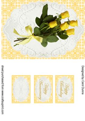 Lace with Yellow Roses